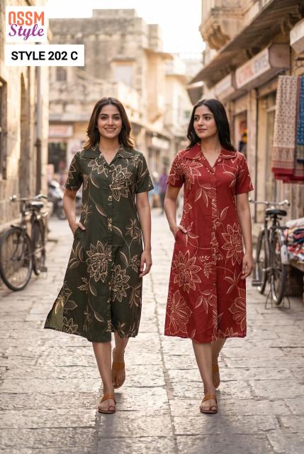 Ossm style 202 C kurtis wholesale market in mumbai
